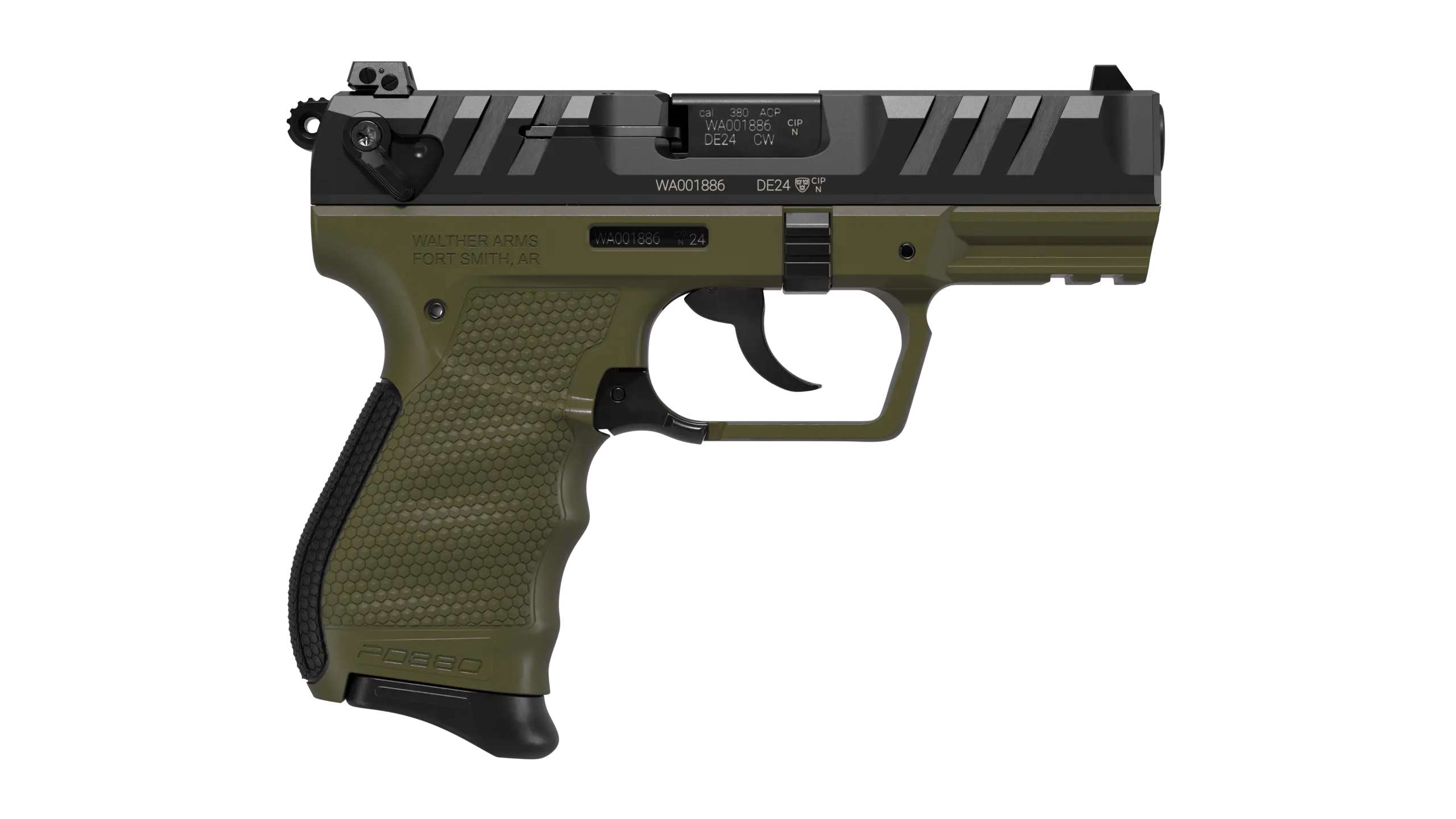 PD380 3.7" Military Green 9RD 380 ACP