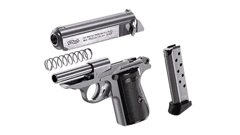 PPK/S 3.3" Stainless 8RD 32 ACP 5