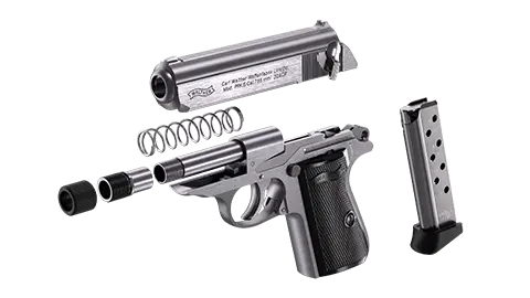 PPK/S SD 3.3" Stainless 8RD 32 ACP 5