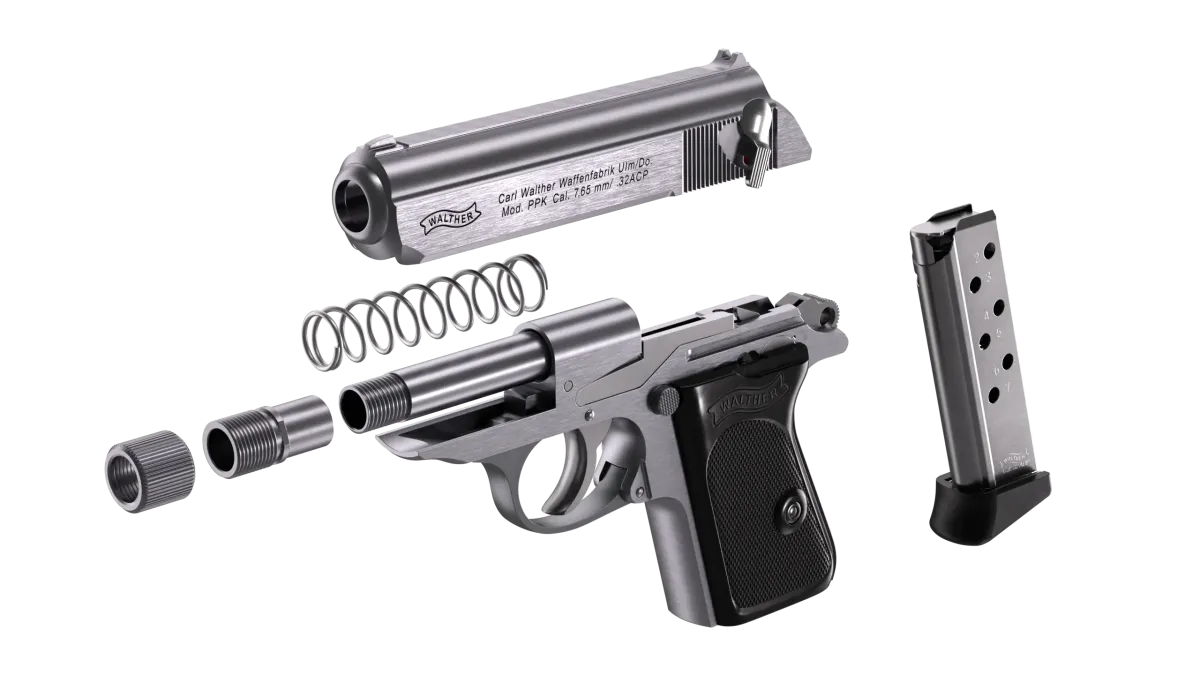 PPK SD 3.3" Stainless 7RD 32 ACP