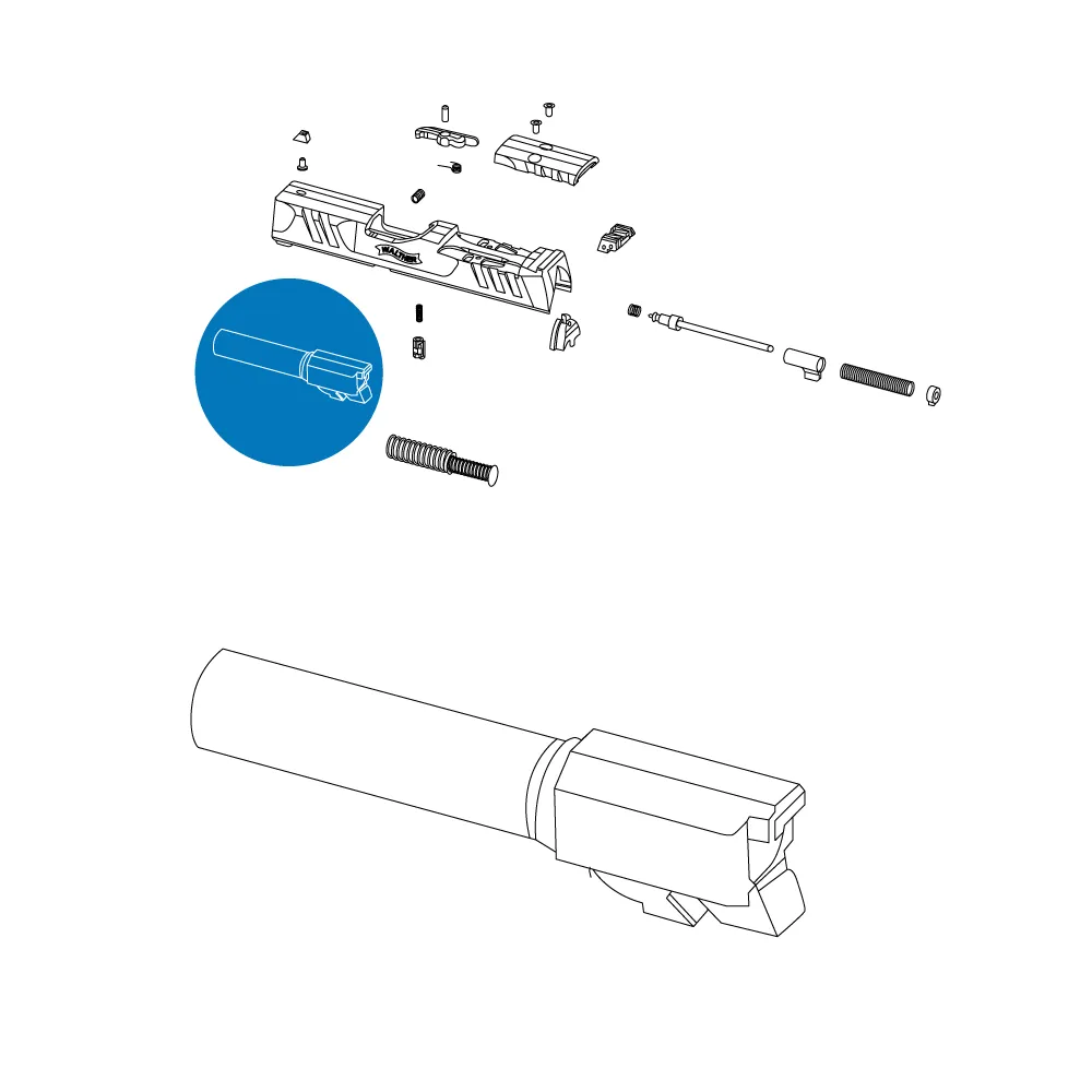 Genuine Walther PDP F-Series Barrel, 9MM, 4" 
