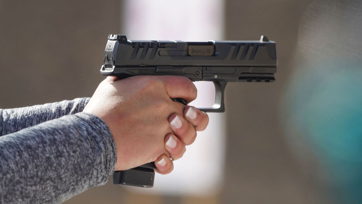 The F-Series grip is designed to fit the average female hand.