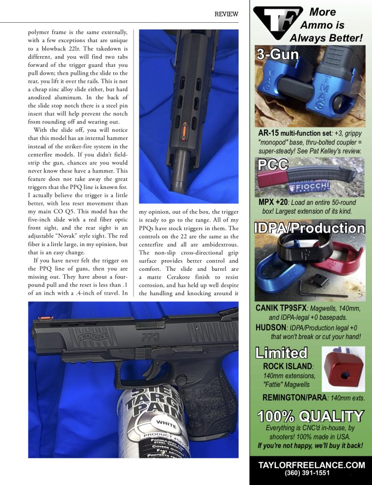 USPSA Review of the Walther PPQ 22 – www.waltherarms.com